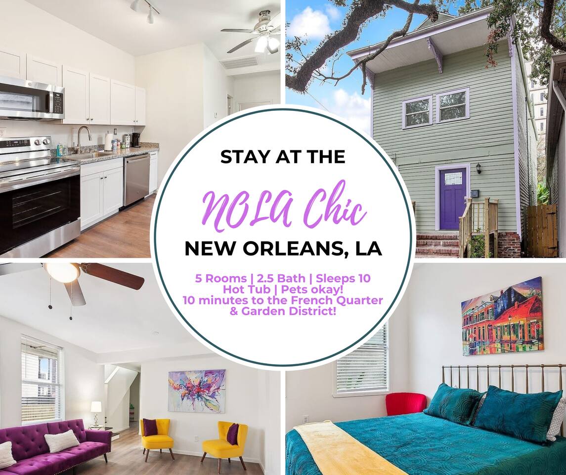 NOLA Chic | 5BR Retreat w/ Hot Tub in the City