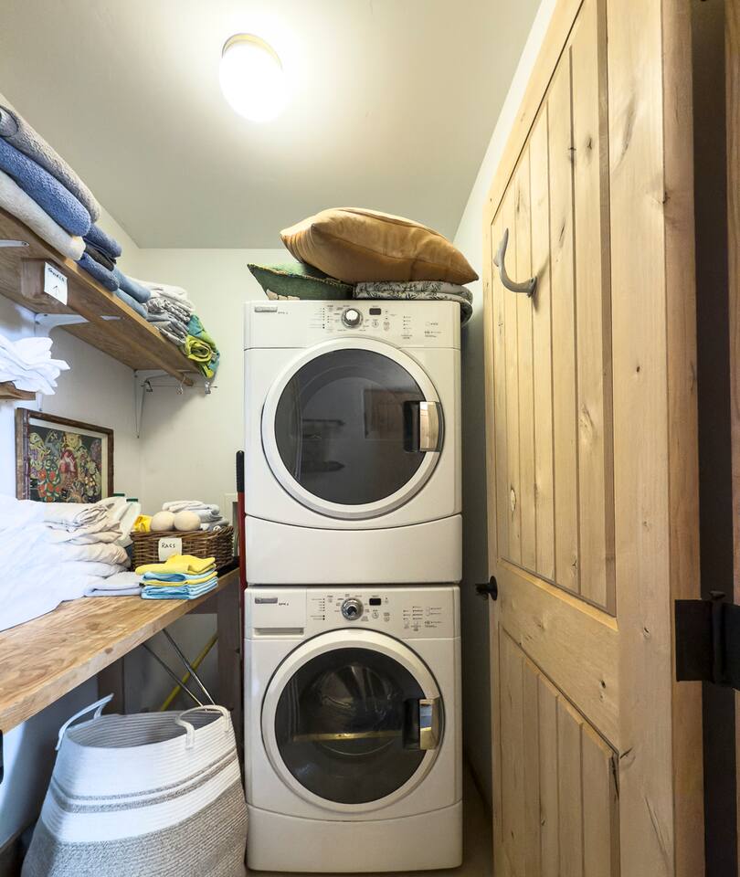 Washer and dryer with folding station — everything you need.