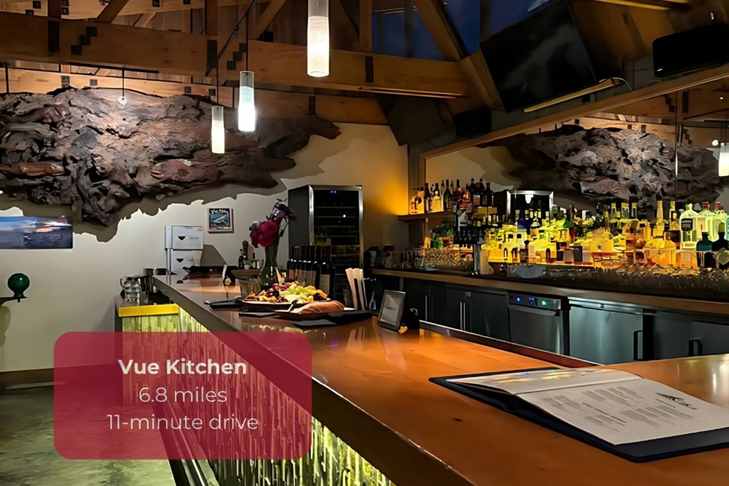 Dine with oceanfront views at Vue Kitchen — a local favorite for fresh, coastal cuisine just minutes away.