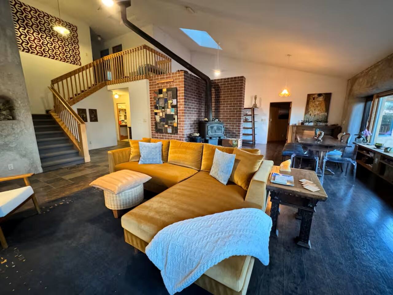 Large open living room with plenty of seating.