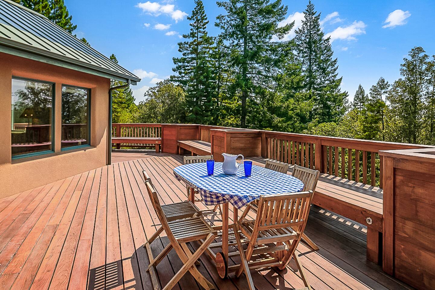 Breakfast with forest views for a true Mendocino experience.