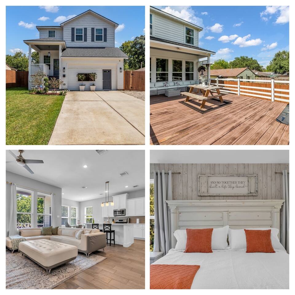 Modern 4 BD-King Suite - BBQ Pit -Deck - Sleeps 10