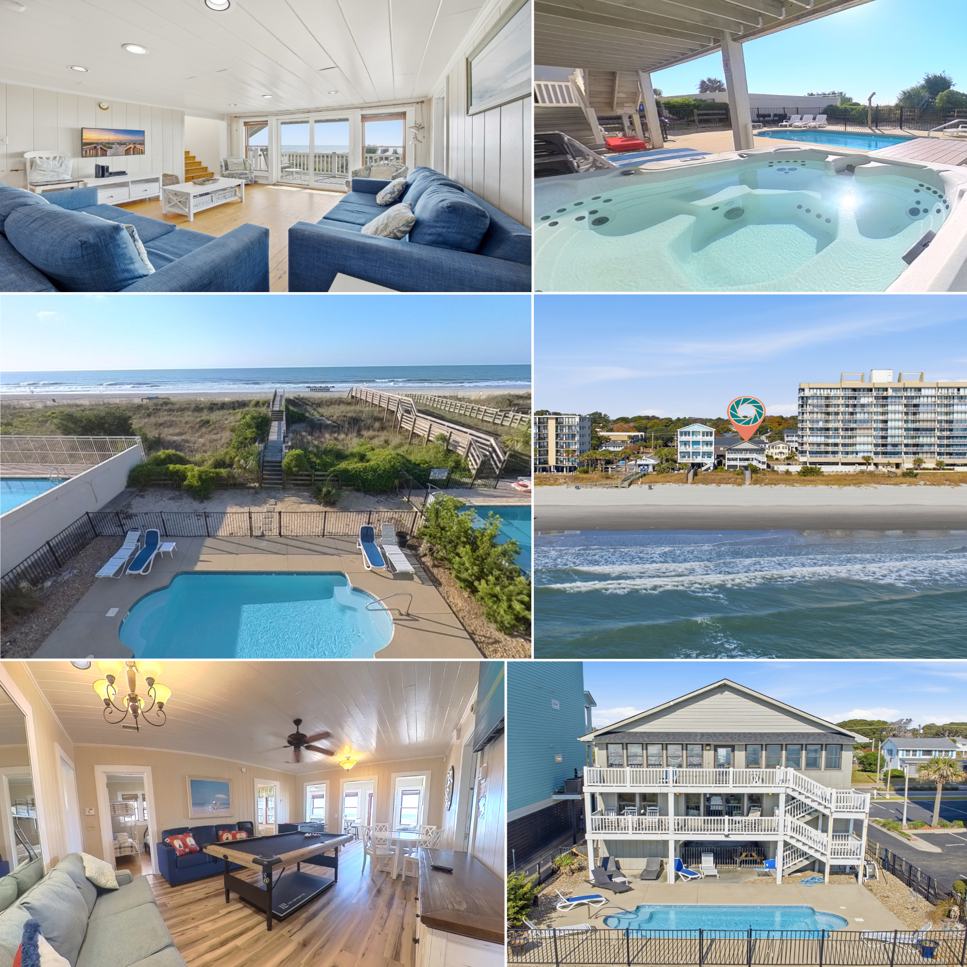 Phenomenal Oceanfront Centrally Located Huge 4k sq ft Home w Private Pool, Yard, Patio, 4 Decks, Gameroom