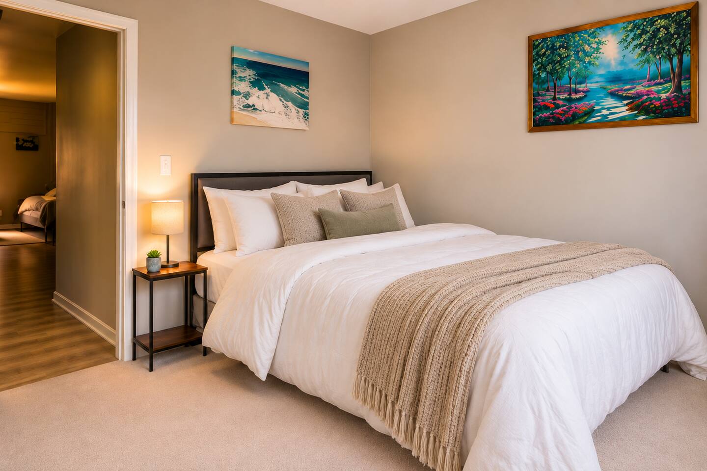 Unwind, get comfortable, and enjoy a restful night in your cozy retreat.