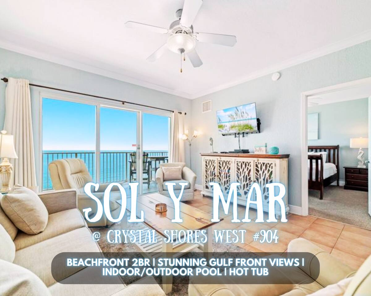 Beachfront 2BR*Panoramic Gulf Views*Pool*Hot Tub