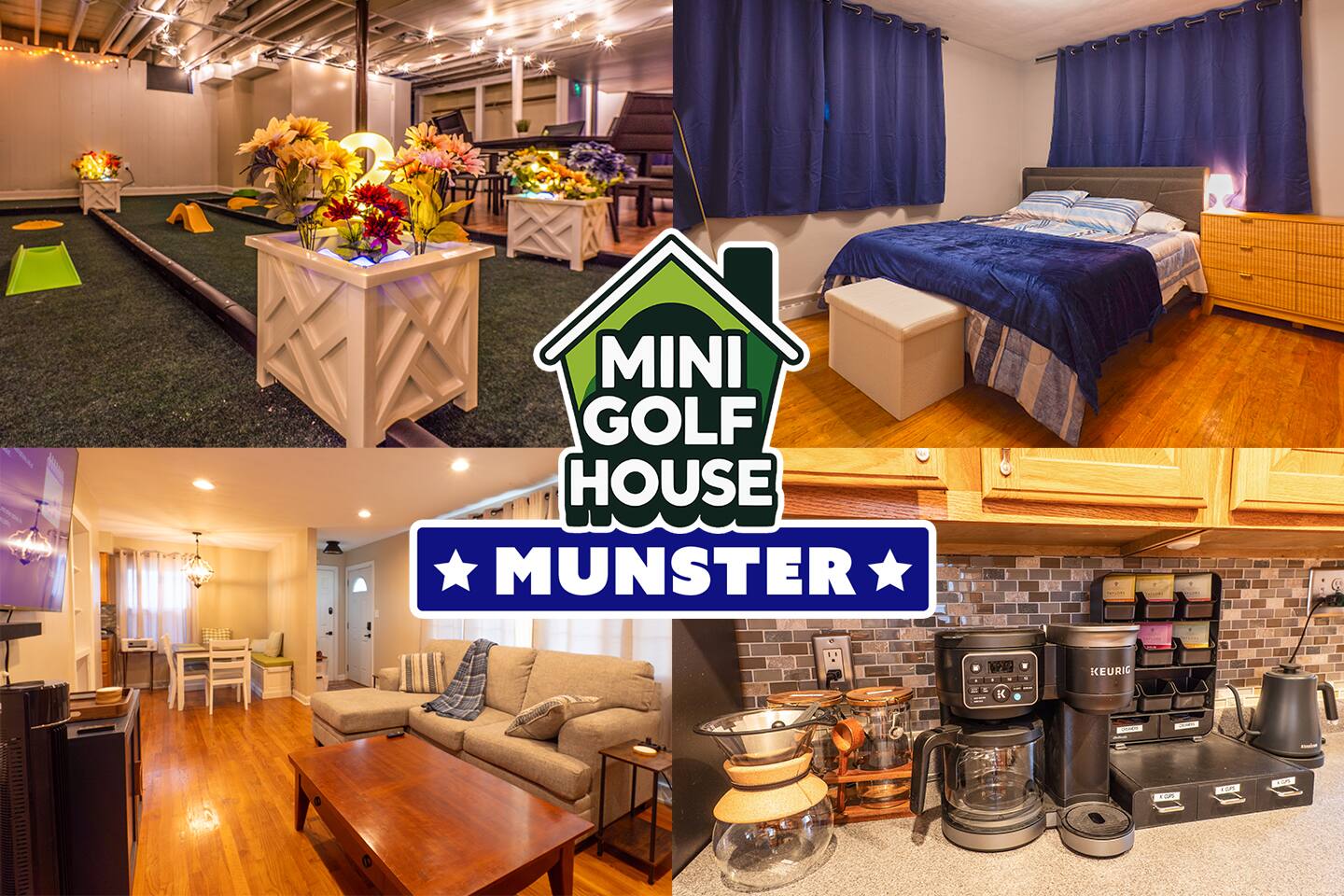 King Queen Bunk Bed Cozy Munster MiniGolfHouse