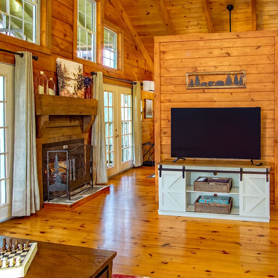 Living room with fireplace
