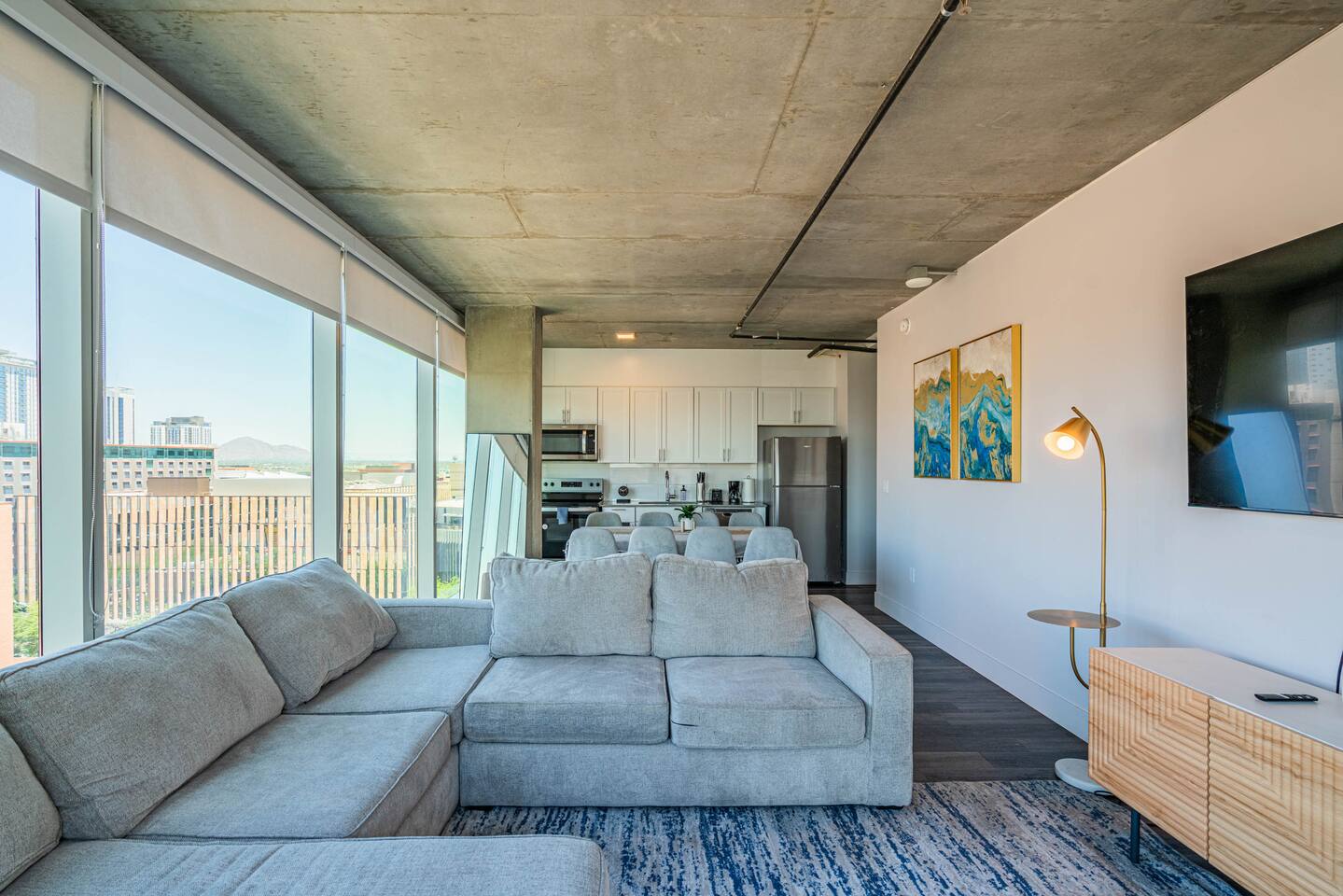 Skyline 3BR Getaway | Pool, Gym & Smart TV