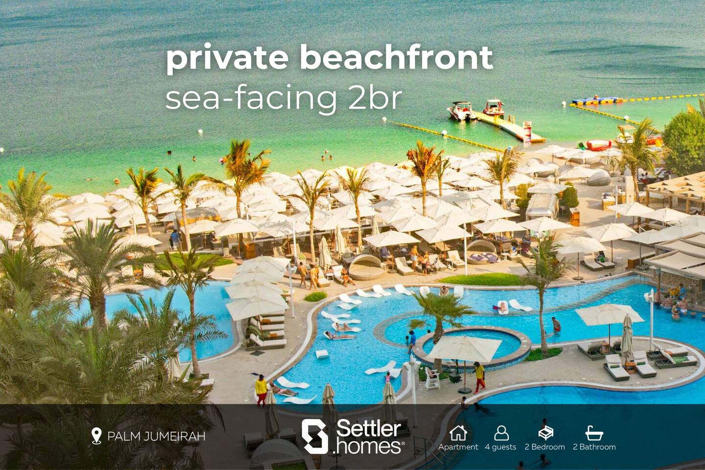 Spacious 2BR | Private Beach | Sea & Skyline Views - Apartment