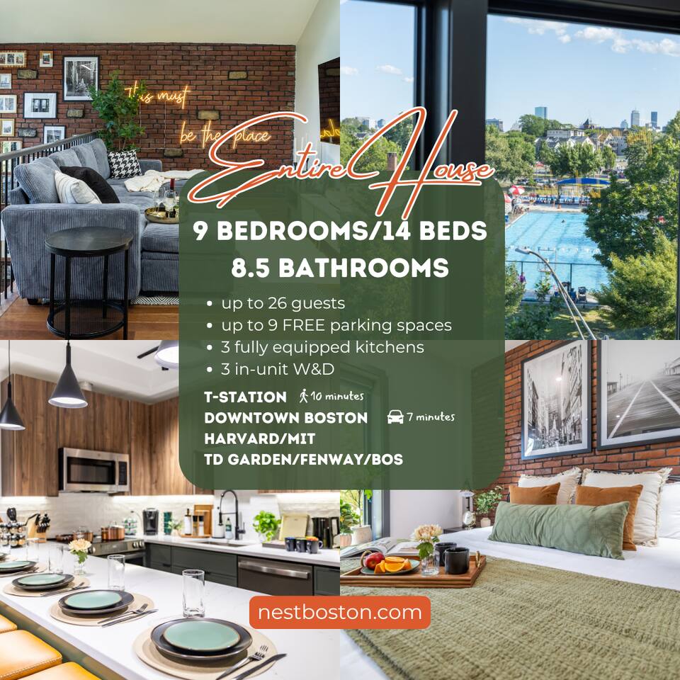Entire House Free Parking Sleeps 26 MIT Harvard TD
