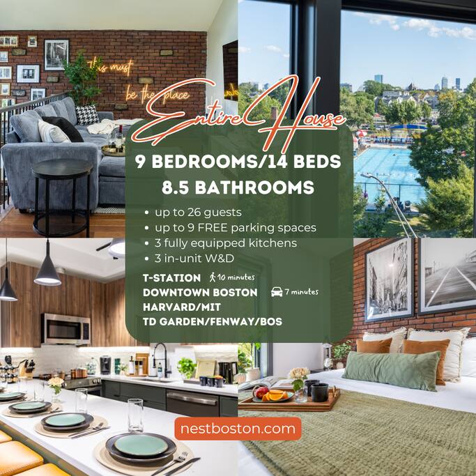 Entire House Free Parking Sleeps 26 MIT Harvard TD