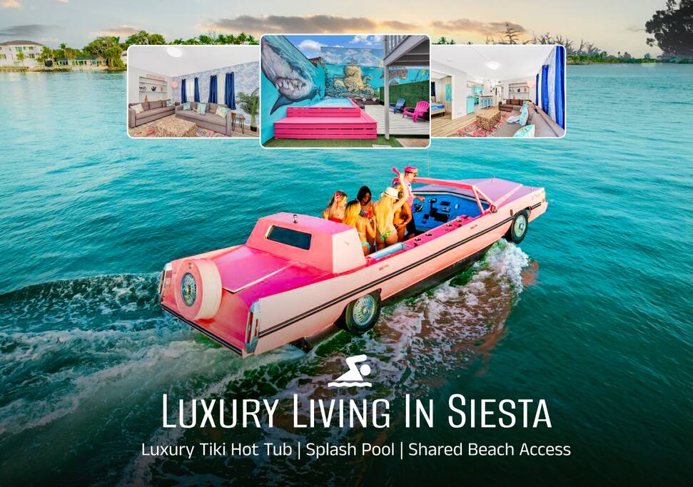 Shark Unit, Pool Jacuzzi Steps to Siesta Key Beach