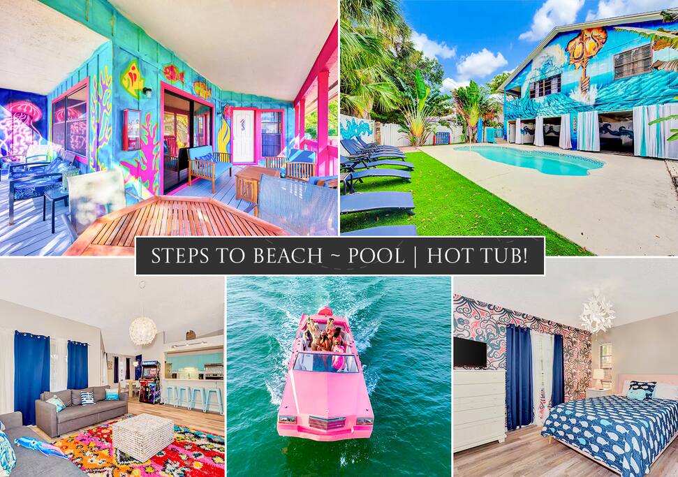 Pink Flamingo Unit, Steps to Beach, Siesta Key Village & Pet-Friendly