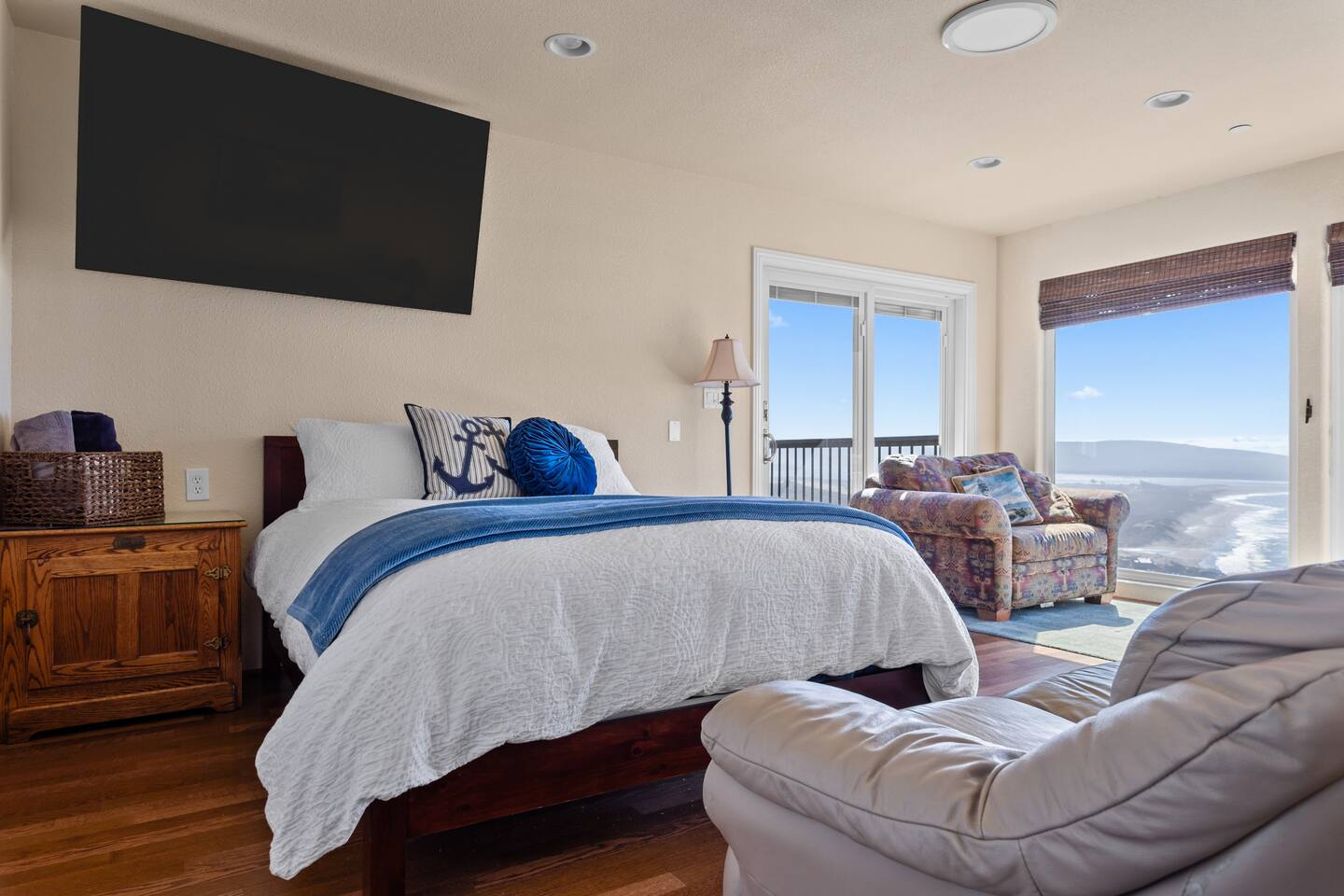 Bedroom 4, ensuite,  with seating area, deck, & amazing white water views.	