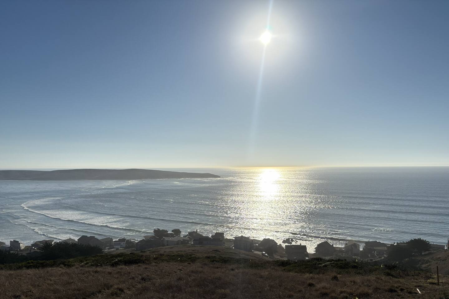 Sunshine over Pierce Point, from our deck, Oct 2025.