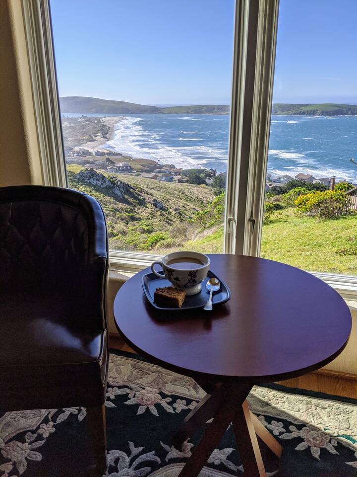 Bedroom 5 seating area. Enjoy your coffee and take in this view!