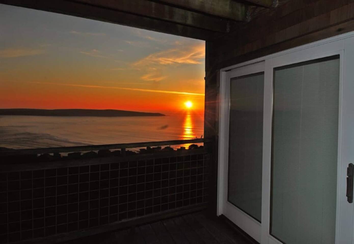 Sunset from Bedroom 4's deck, downstairs.