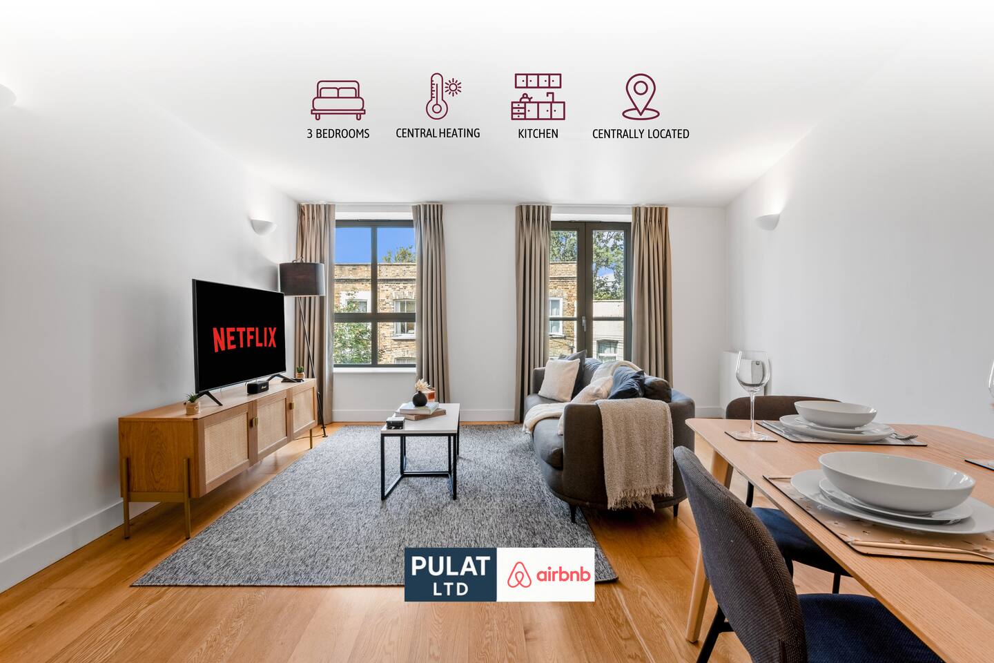 Kings Cross 3BR Free Parking Prime Location