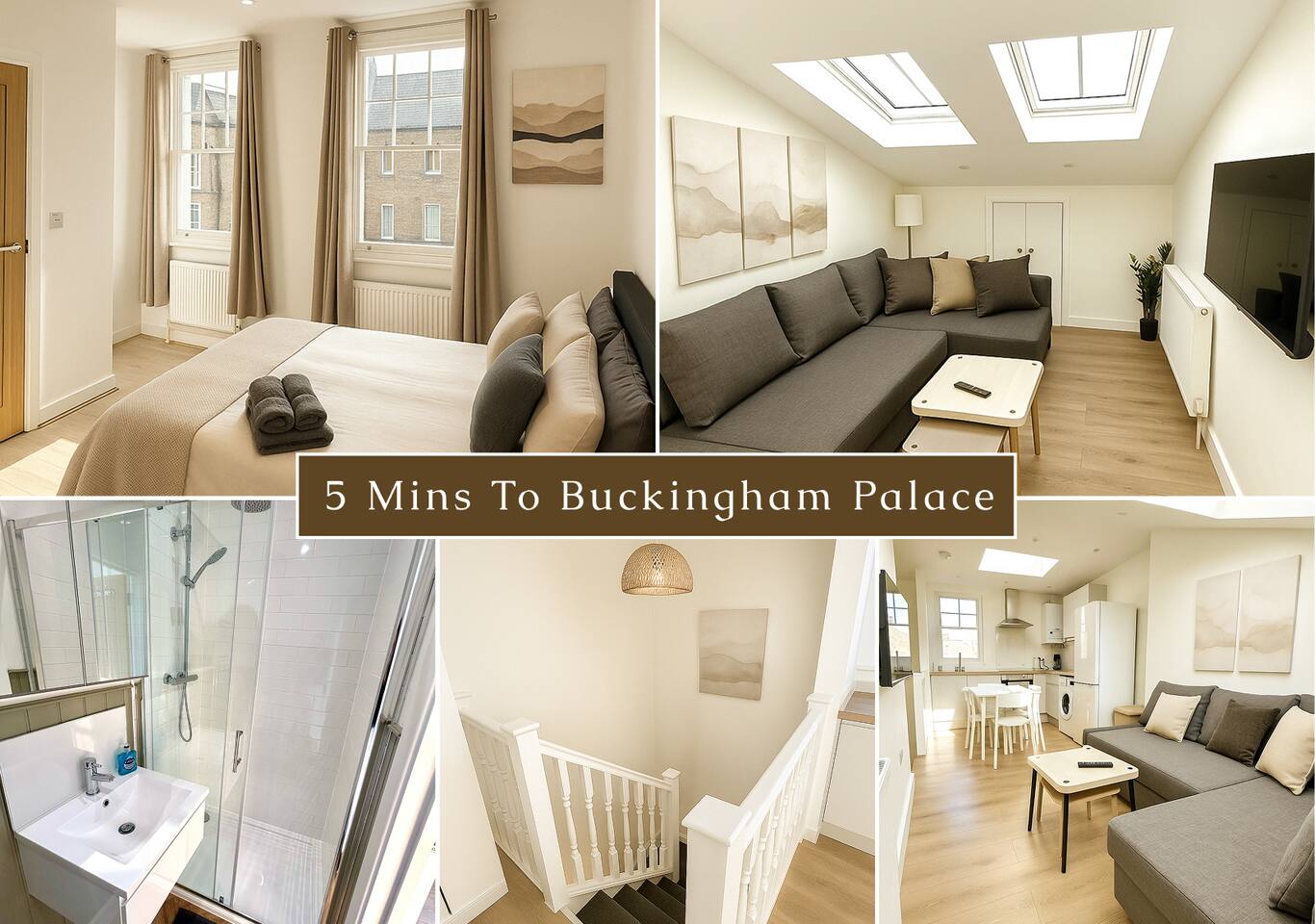 Sunny, modern flat near Buckingham Palace with skylit lounge & kitchen