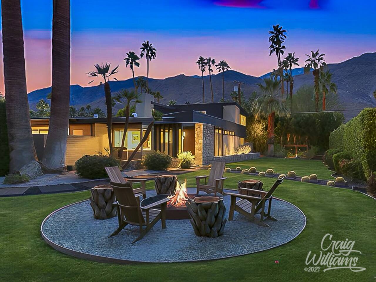 Mid-Century 4BR Luxe | Pool & Mountain Views