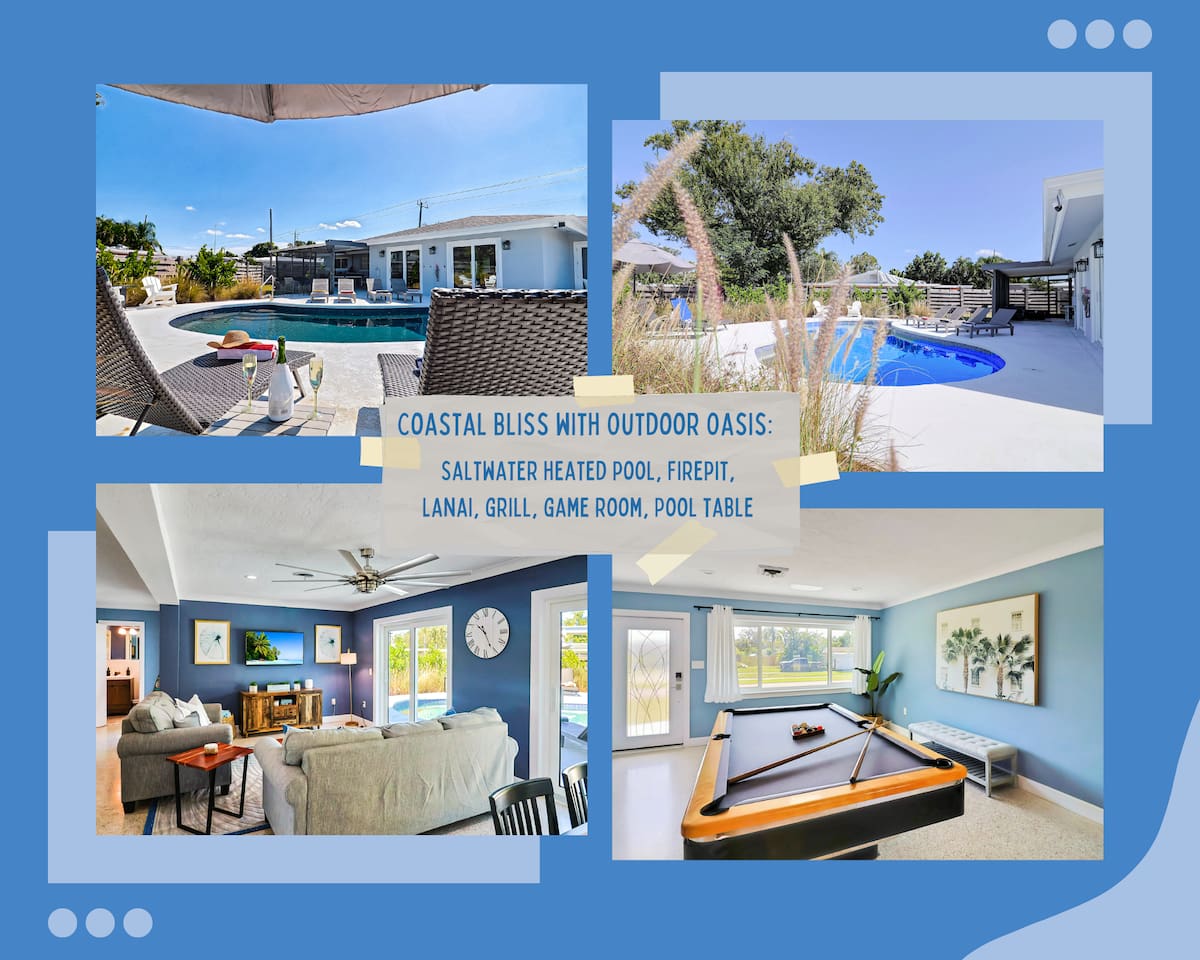 Coastal Bliss 3Bdr with Pool, Game Room, Lanai