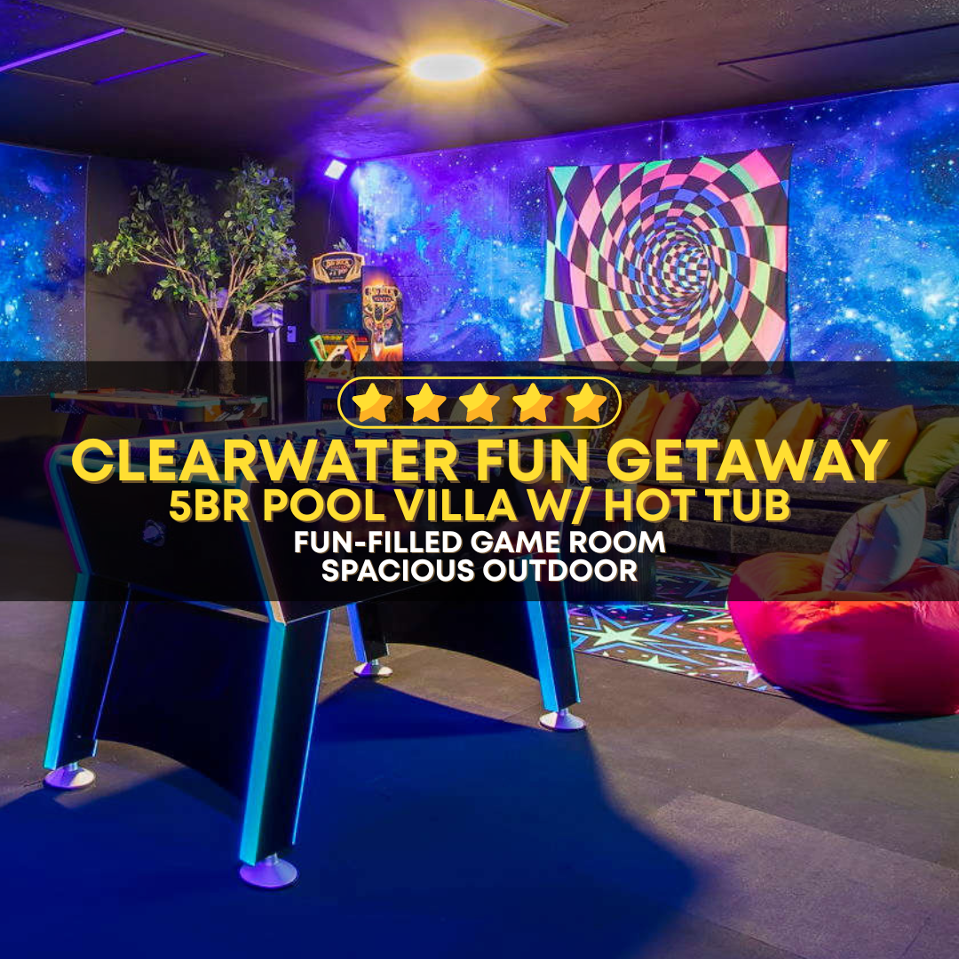 5BR Pool Villa | Game Room | Near Clearwater Beach