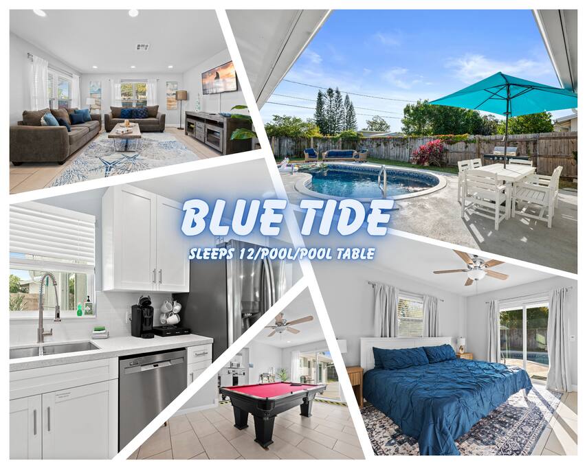Blue Tide – Spacious 5BR Beach Getaway w/ Pool