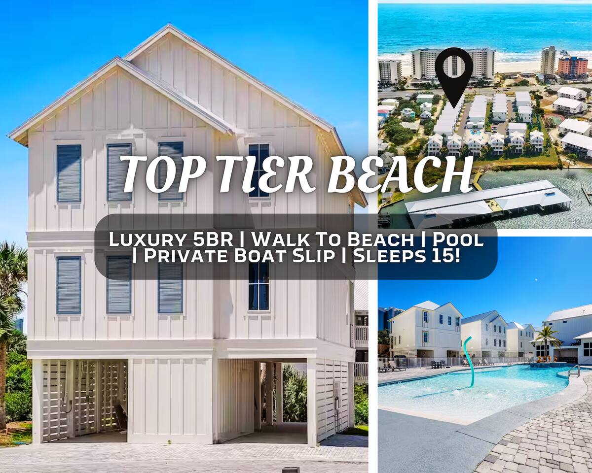 Luxury 5BR*Pool*Walk To Beach*Sleeps 15