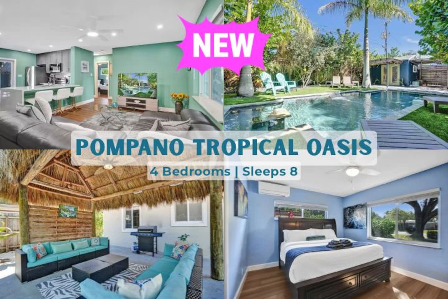 *NEW Tropical Oasis w/ Heated Pool & Tiki Hut
