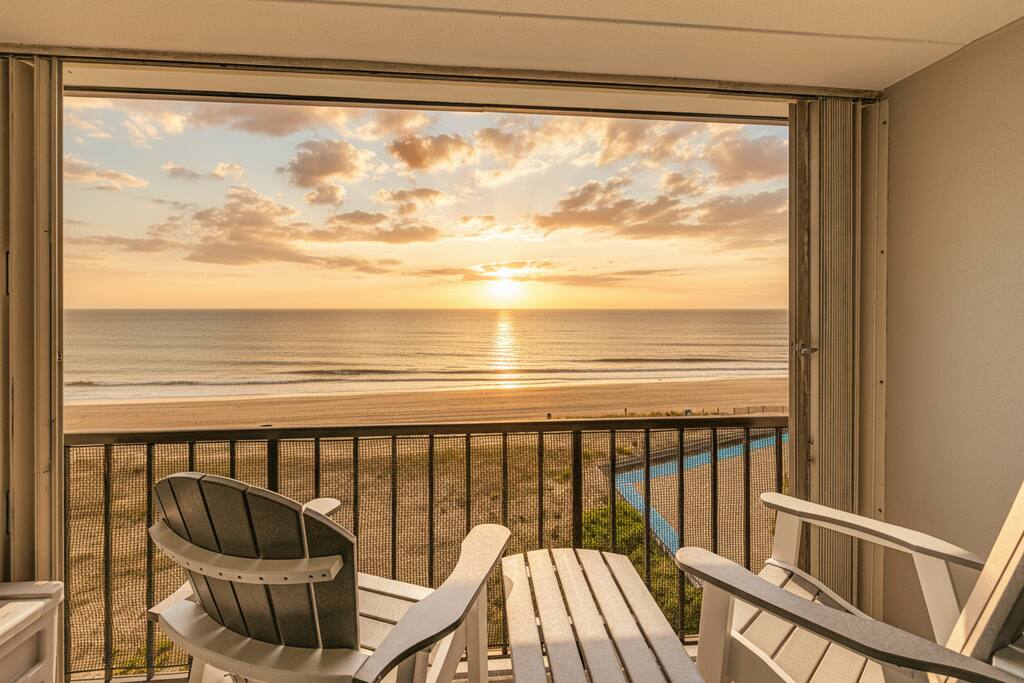 Oceanfront Oasis — Private Balcony, Steps to Beach