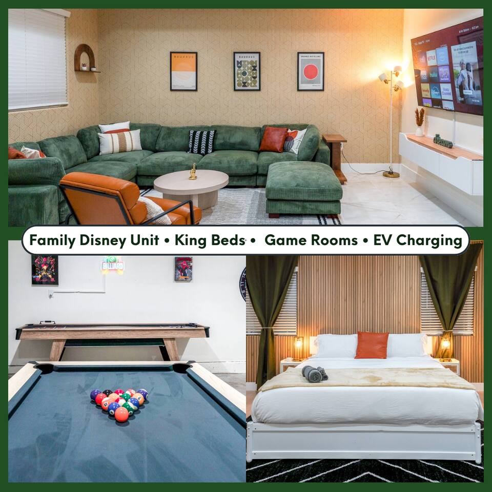 3BR Disney Retreat | King Beds, Game Room & EV