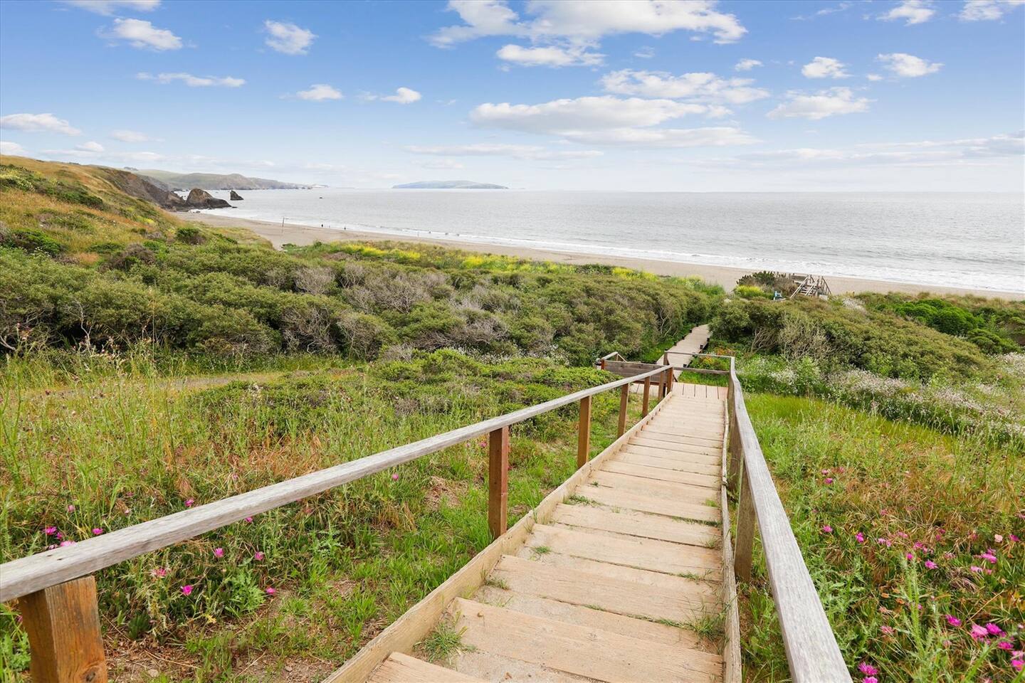 Behind the clubhouse is a path to a lovely beach