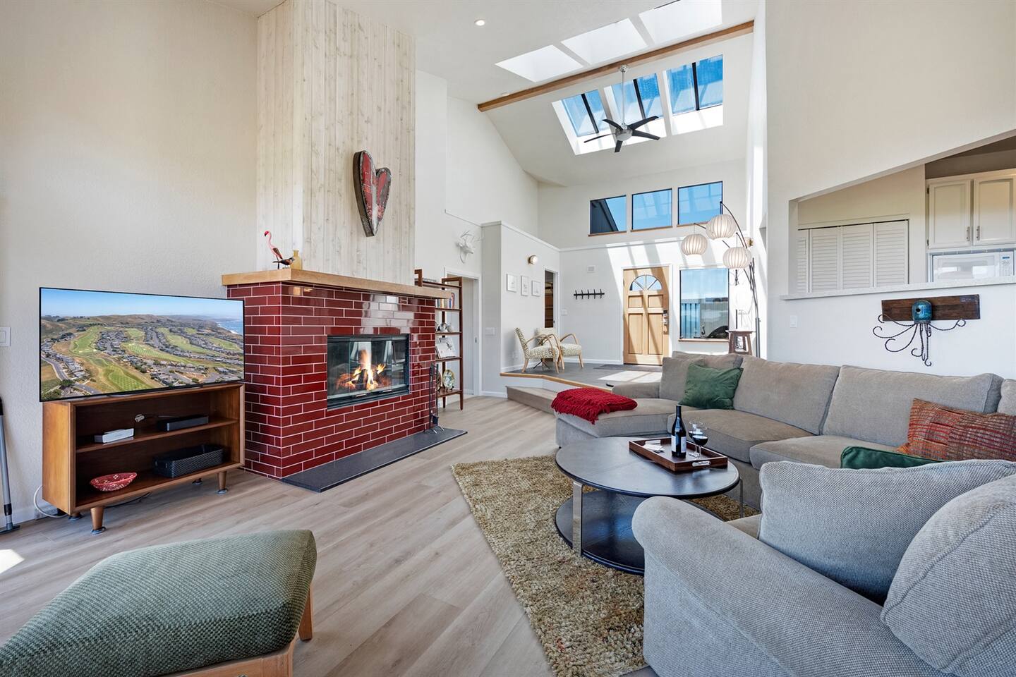 We provide a Duraflame log you can burn in the fireplace for warmth and romance.