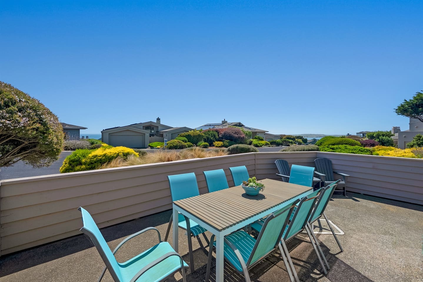 From the living room and courtyard, enjoy a partial ocean and bay view.