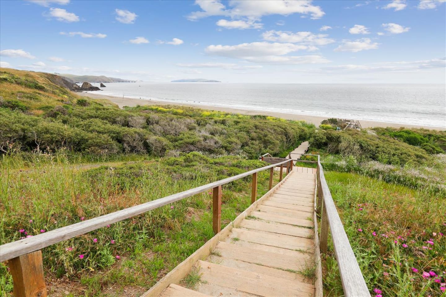 Behind the clubhouse is a path to a lovely beach