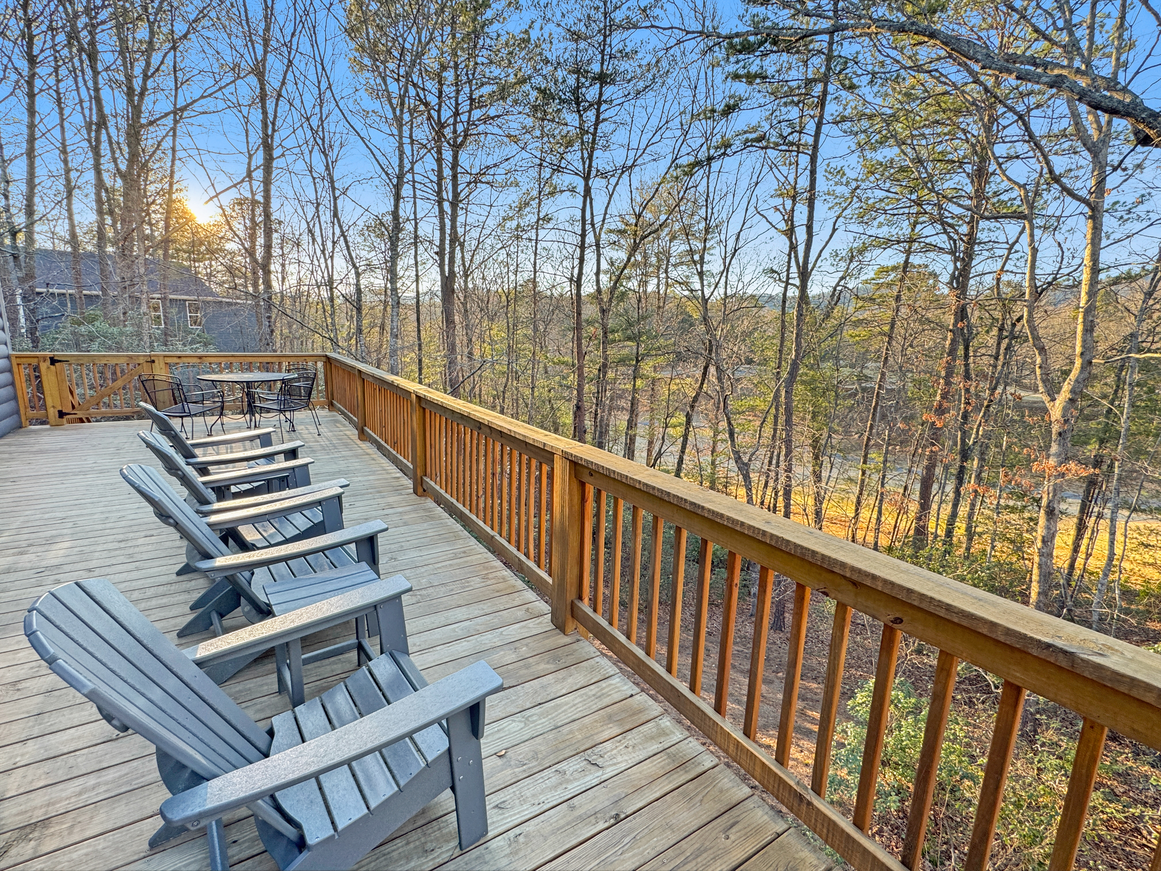 Deck with golf views