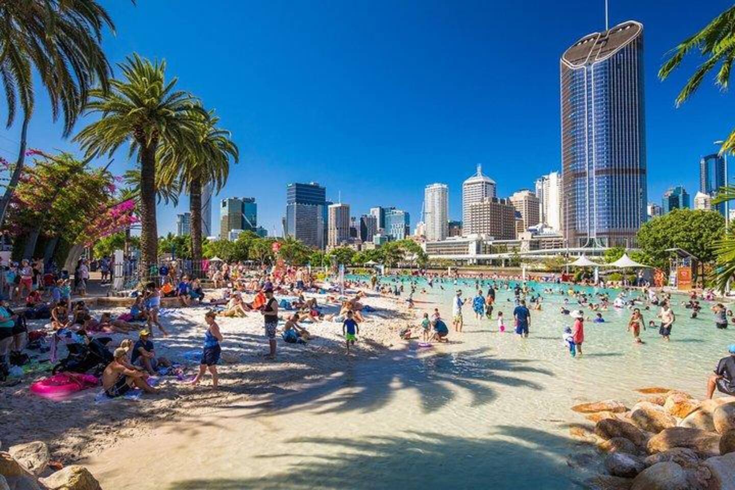 Brisbane City Oasis: Dive into vibrant life with sandy shores and skyline views right outside!