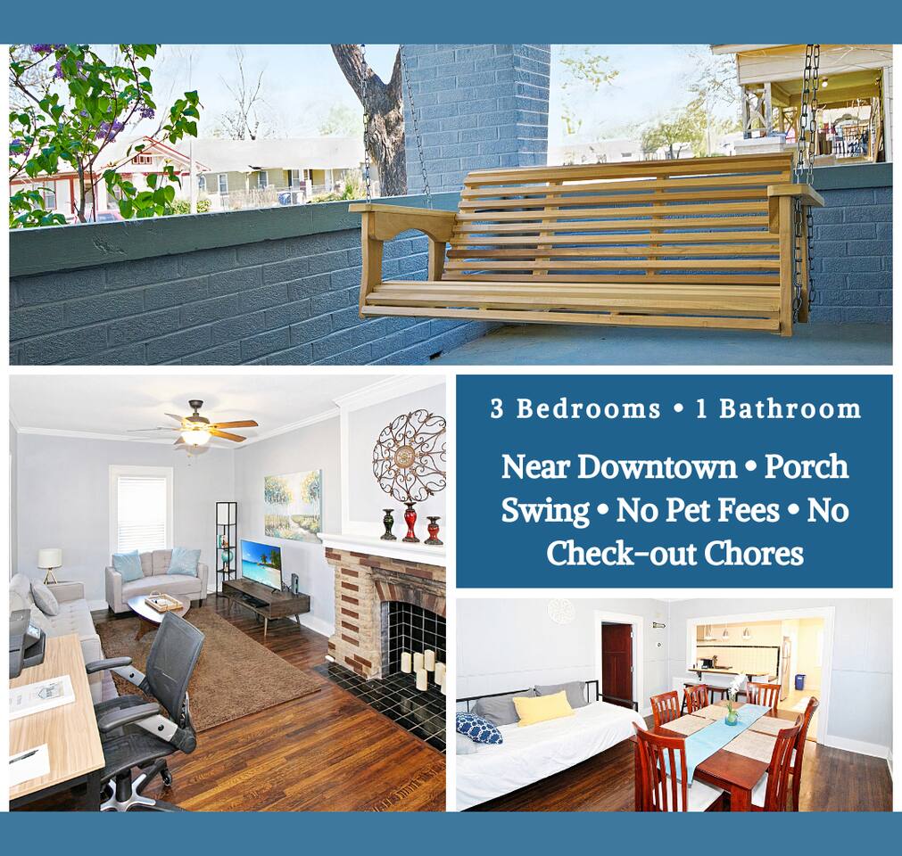 Modern Midtown Home | Dogs OK | Work Desks | Yard