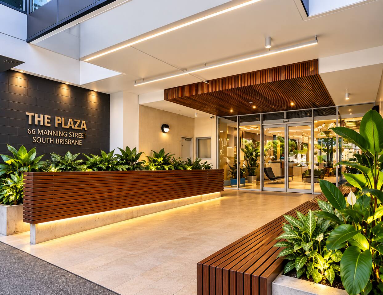 Welcome Area: Modern entrance showcasing lush greenery and inviting design for a delightful arrival!