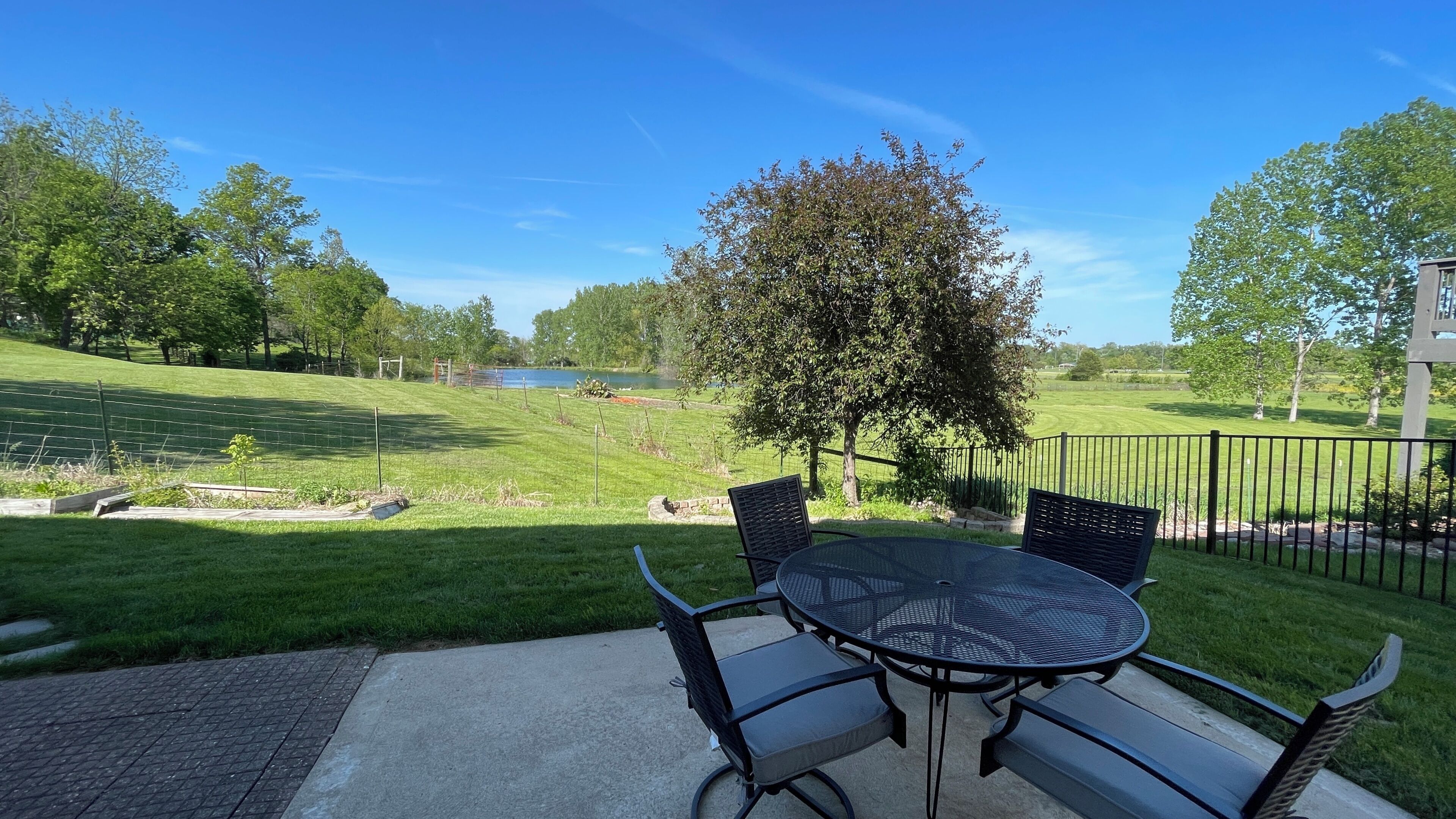 Private patio is reserved for guest use only. Enjoy your morning coffee on the swing or table.