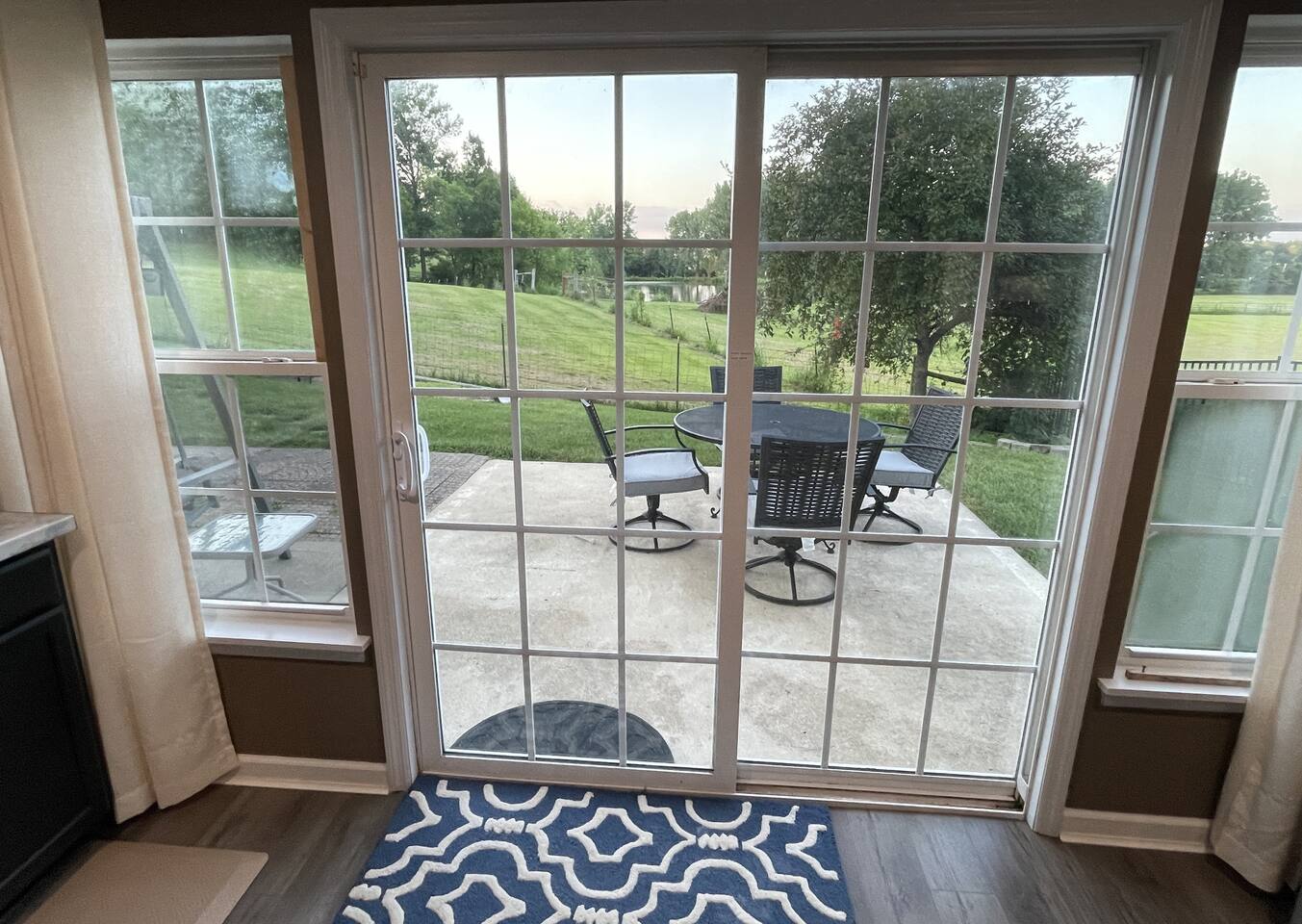 Private patio is reserved for guest use only. Enjoy your morning coffee on the swing or table.