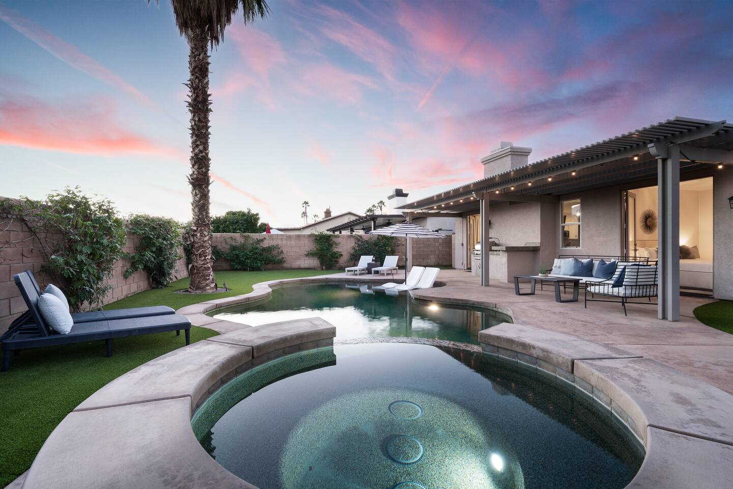 Coachella get away with pool, jacuzzi and grill!
