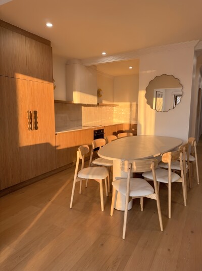 Dining space with seating for six