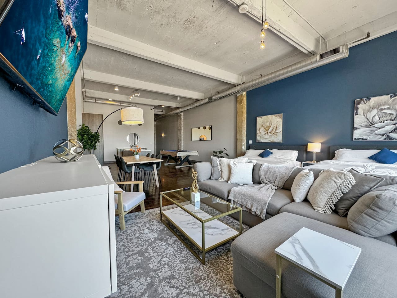 Walkable Dallas Loft | 3 King Beds | Pool Table