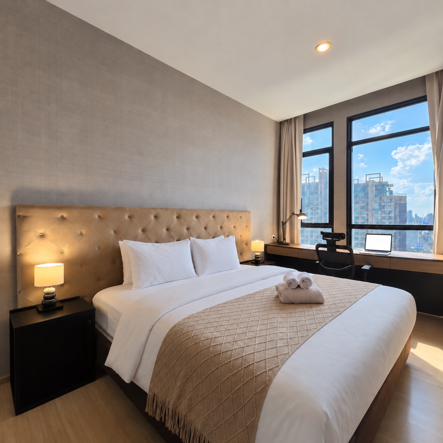 Co-Property - The Capital Ekamai Sound System Suite | King Bed, Desk with a View
