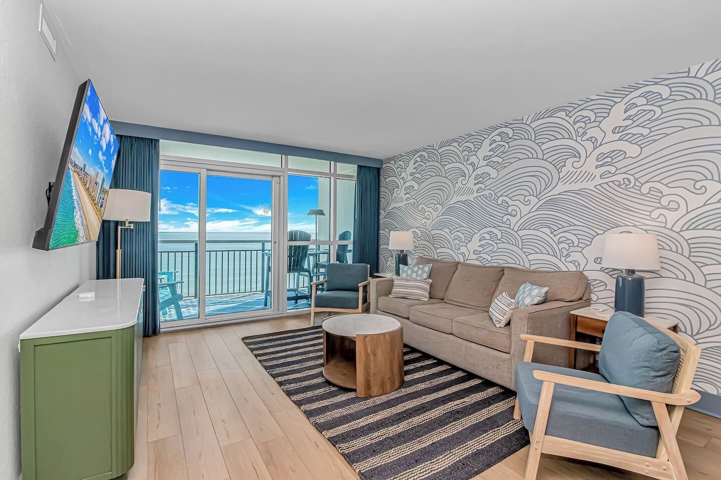 Modern Oceanfront 1BR 17th Fl | Balcony & Views