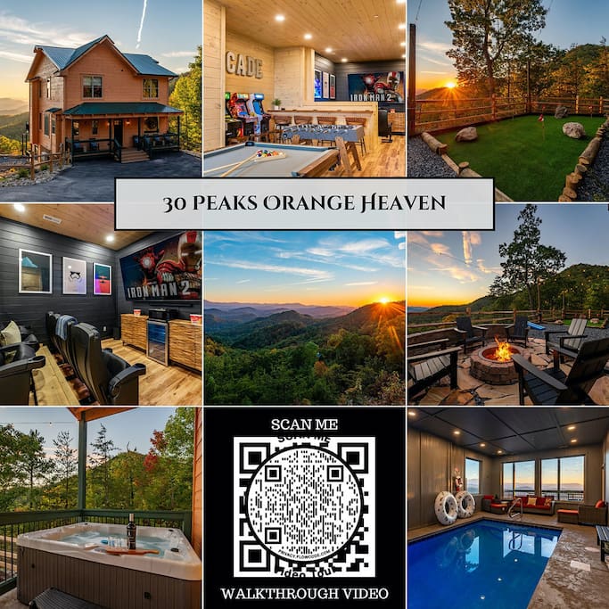 Secluded New Cabin Views Pool Hot Tub 5King Bed