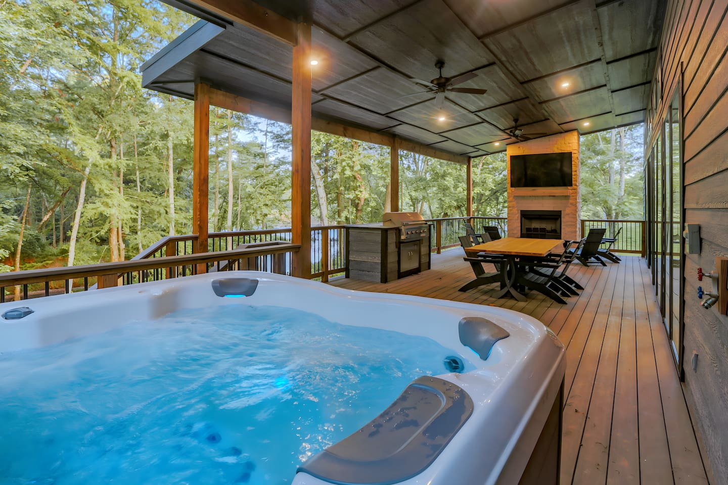 Riverside Retreat | Hot Tub, Riverfront, Sleeps 14