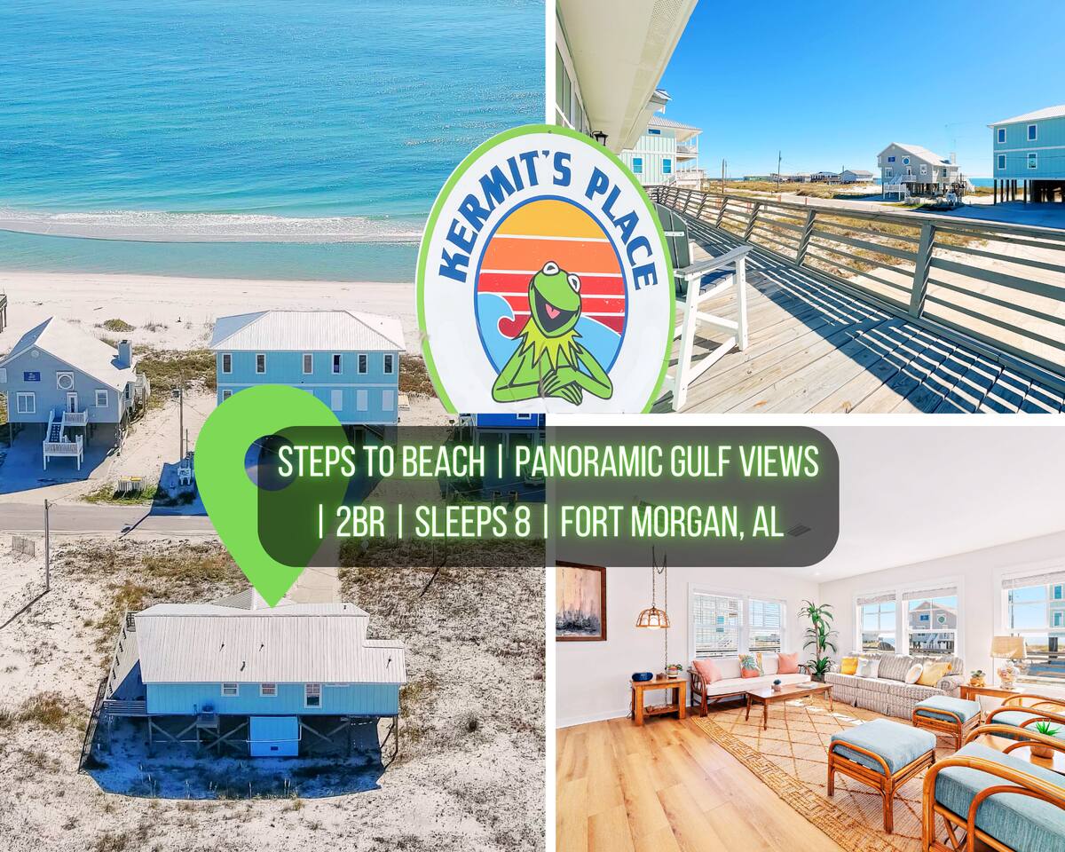 "Kermit's Place" | Almost Beachfront 2BR Home*Gulf Views*3 Minute Walk To Beach
