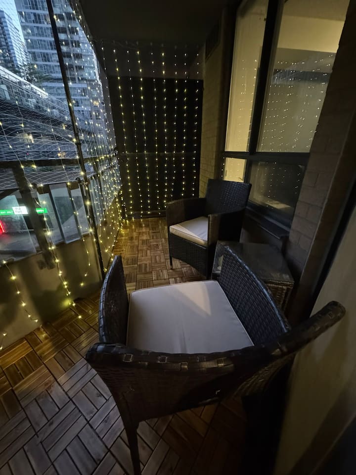 Private balcony with seating